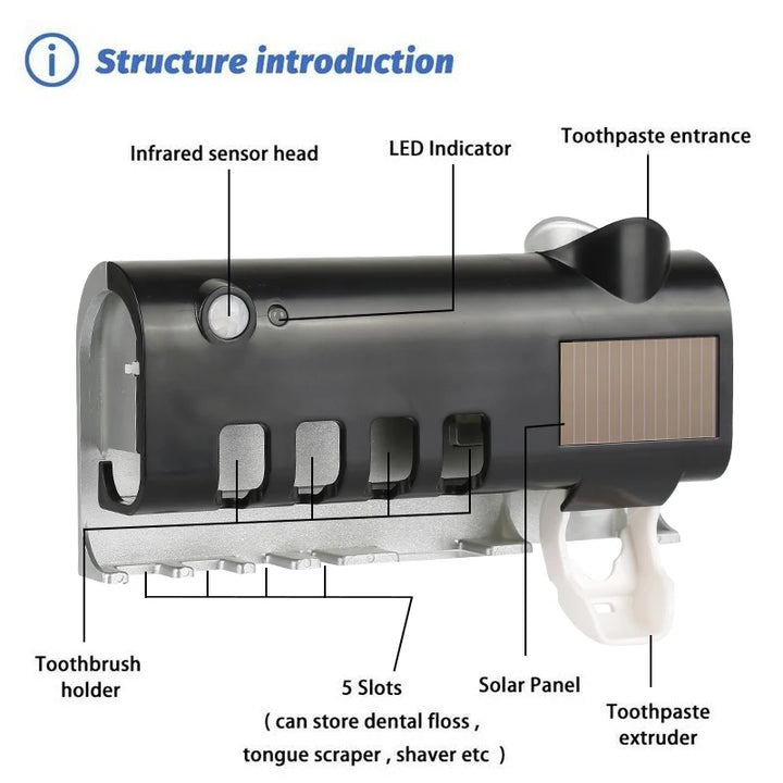 Wall-Mounted Dispensing/Sterilizing Toothbrush Holder